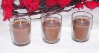 Milk Chocolate Brown Wax Candle Votive in Clear Glass Holder - Small - BULK Buy